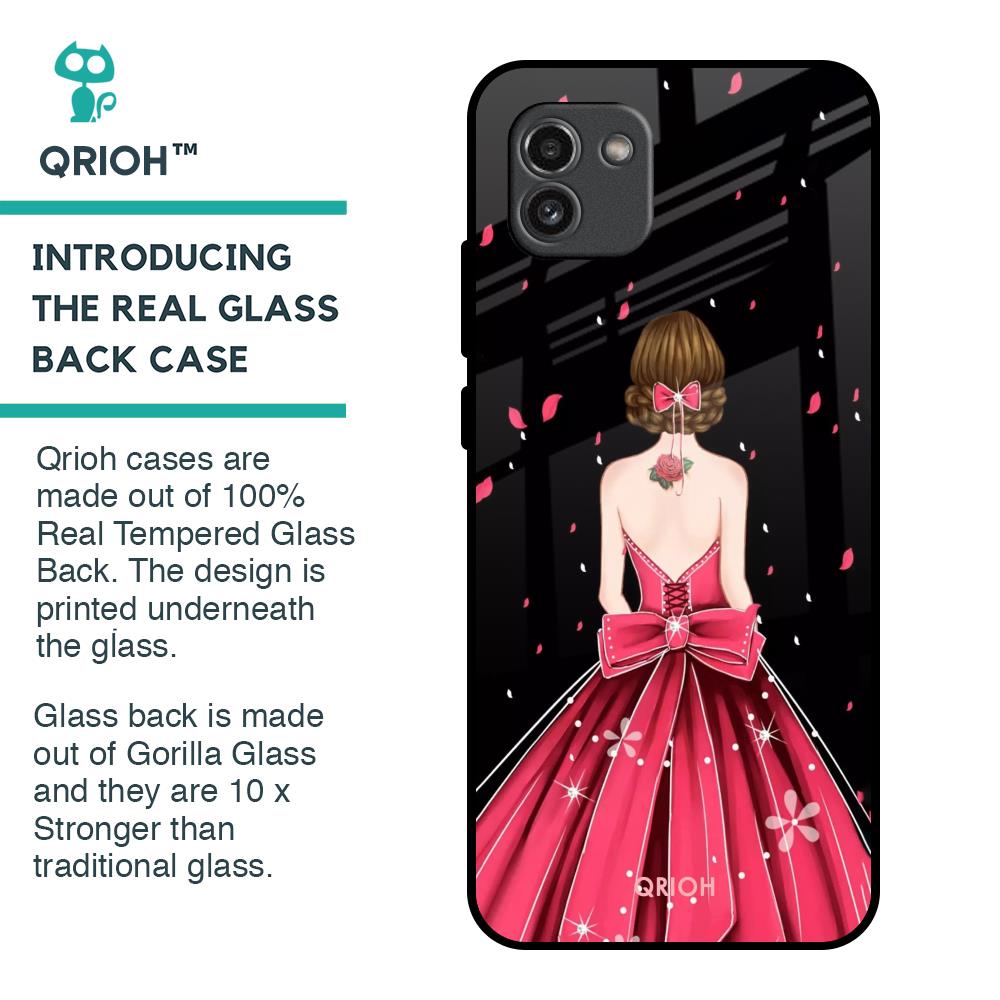 Fashion Princess Glass Case for Samsung Galaxy A03