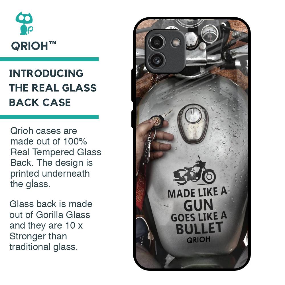 Royal Bike Glass Case for Samsung Galaxy A03