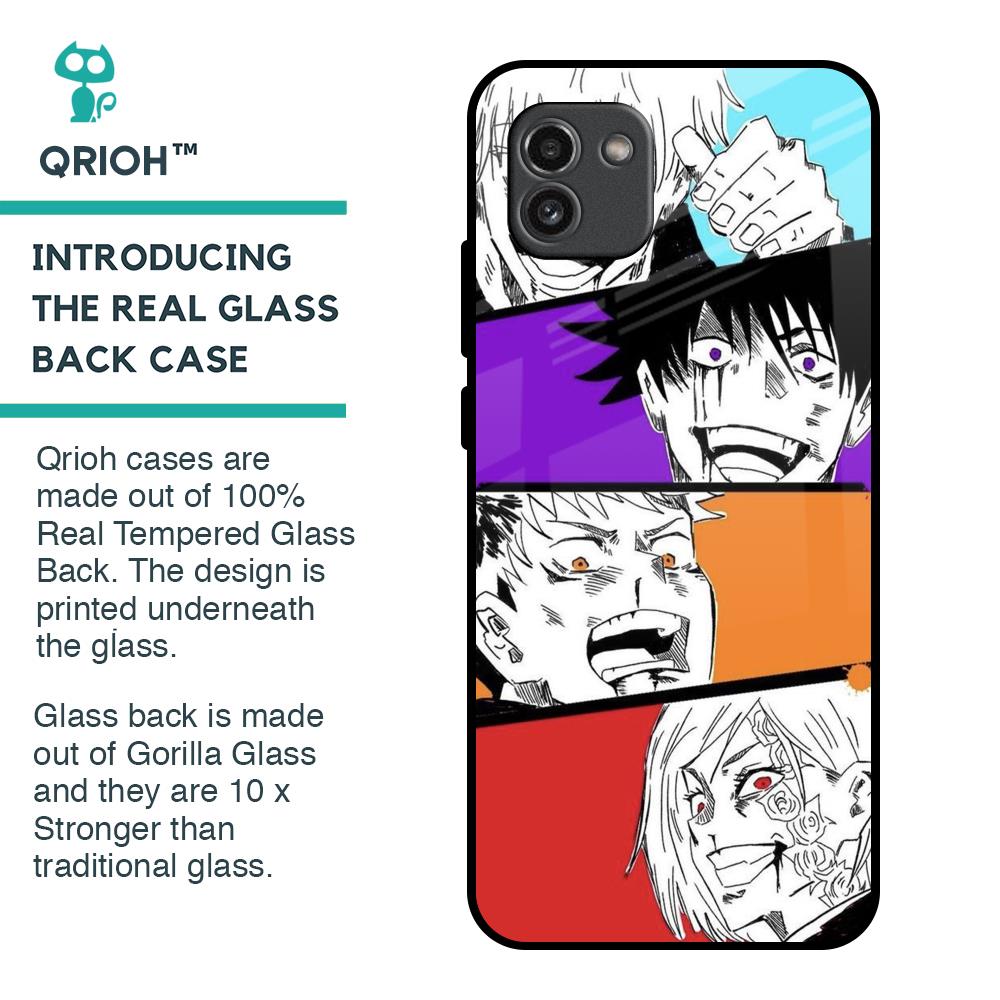 Anime Sketch Glass Case for Samsung Galaxy A03