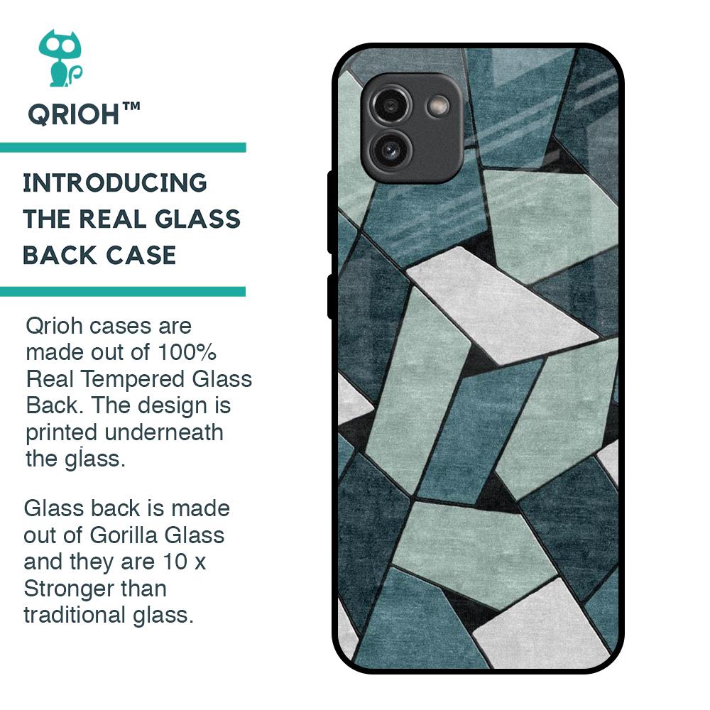 Abstact Tiles Glass Case for Samsung Galaxy A03
