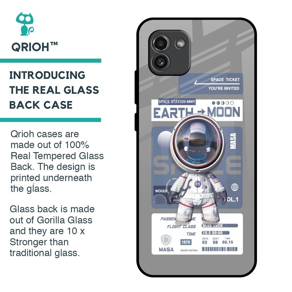 Space Flight Pass Glass Case for Samsung Galaxy A03