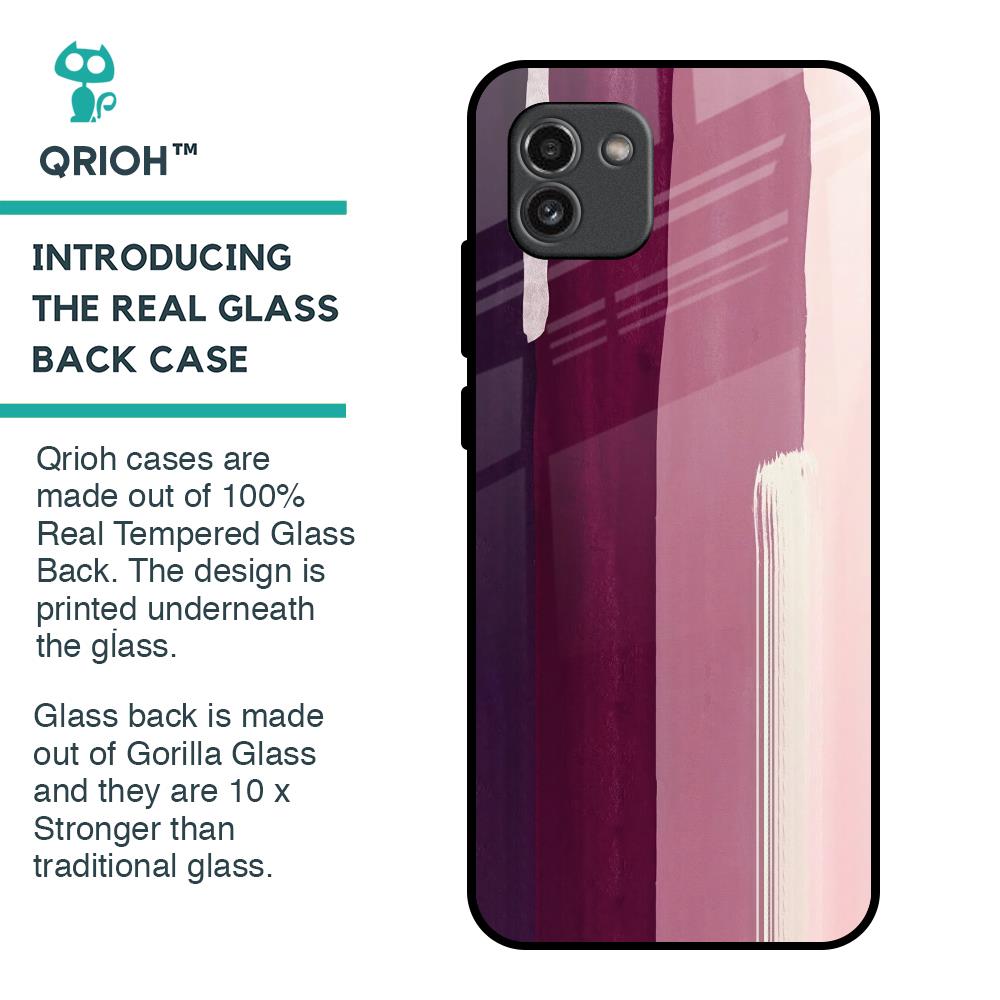 Brush Stroke Art Glass Case for Samsung Galaxy A03