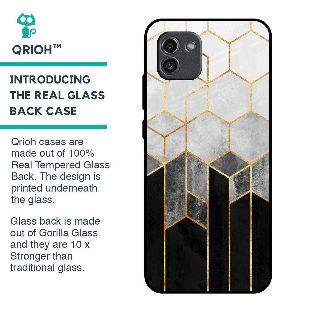 Tricolor Pattern Glass Case for Samsung Galaxy A03