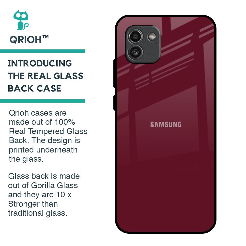 Classic Burgundy Glass Case for Samsung Galaxy A03
