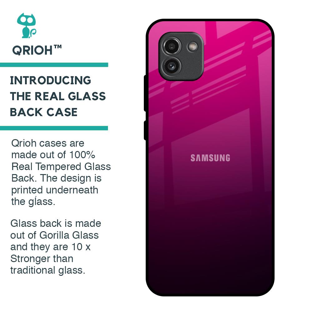 Purple Ombre Pattern Glass Case for Samsung Galaxy A03