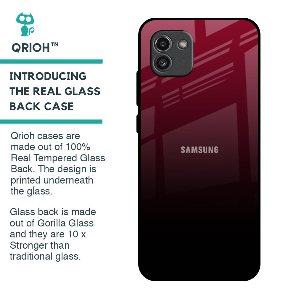 Wine Red Glass Case For Samsung Galaxy A03