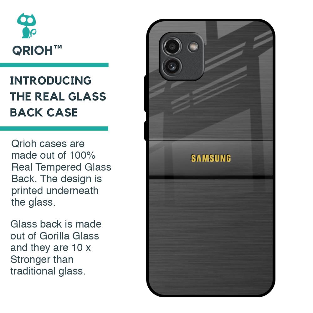 Grey Metallic Glass Case For Samsung Galaxy A03