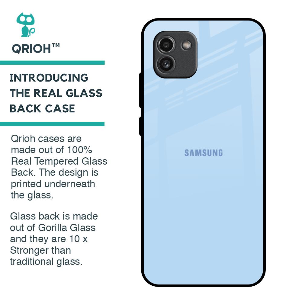 Pastel Sky Blue Glass Case for Samsung Galaxy A03