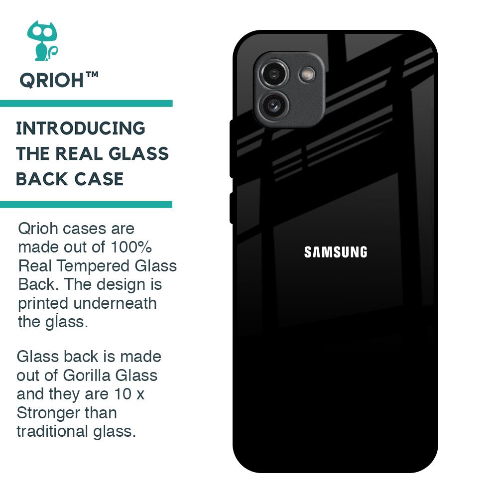 Jet Black Glass Case for Samsung Galaxy A03
