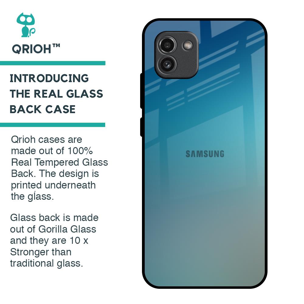 Sea Theme Gradient Glass Case for Samsung Galaxy A03