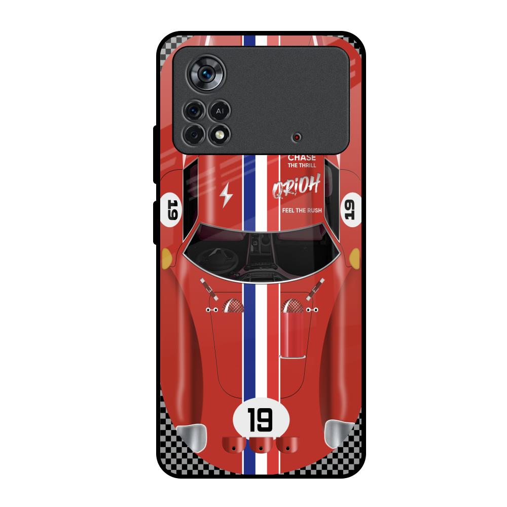 Racing Vintage Poco X4 Pro 5G Glass Back Cover Online