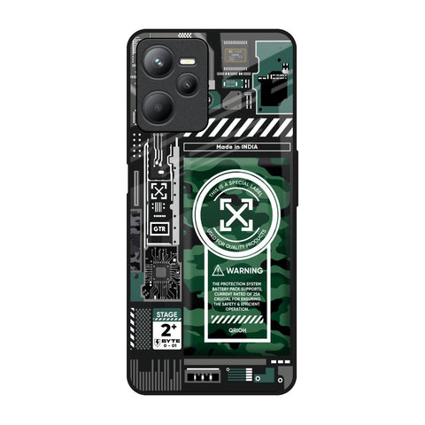 Green Camo Circuit Realme C35 Glass Back Cover Online