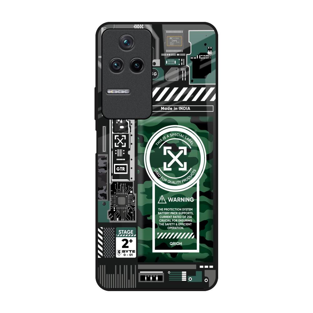 Green Camo Circuit Poco F4 5G Glass Back Cover Online