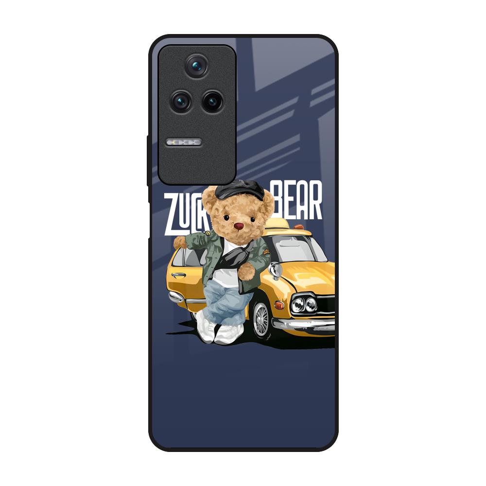 Adventurous Bear Poco F4 5G Glass Back Cover Online