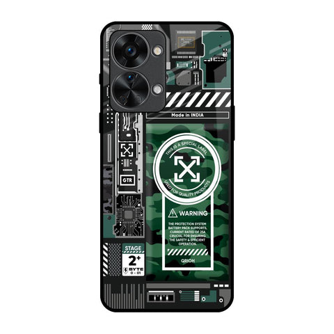 Green Camo Circuit OnePlus Nord 2T 5G Glass Back Cover Online