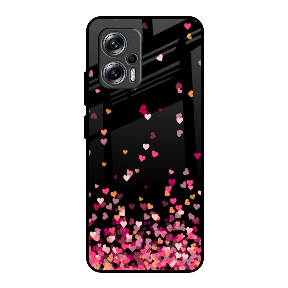 Heart Rain Fall Redmi K50i 5G Glass Back Cover Online