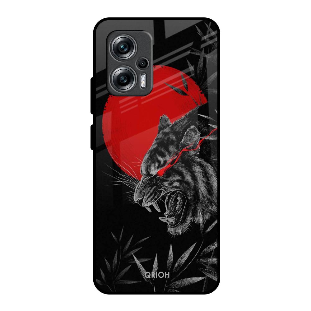 Red Moon Tiger Redmi K50i 5G Glass Back Cover Online