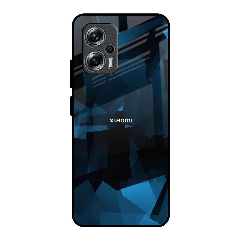 Polygonal Blue Box Redmi K50i 5G Glass Back Cover Online
