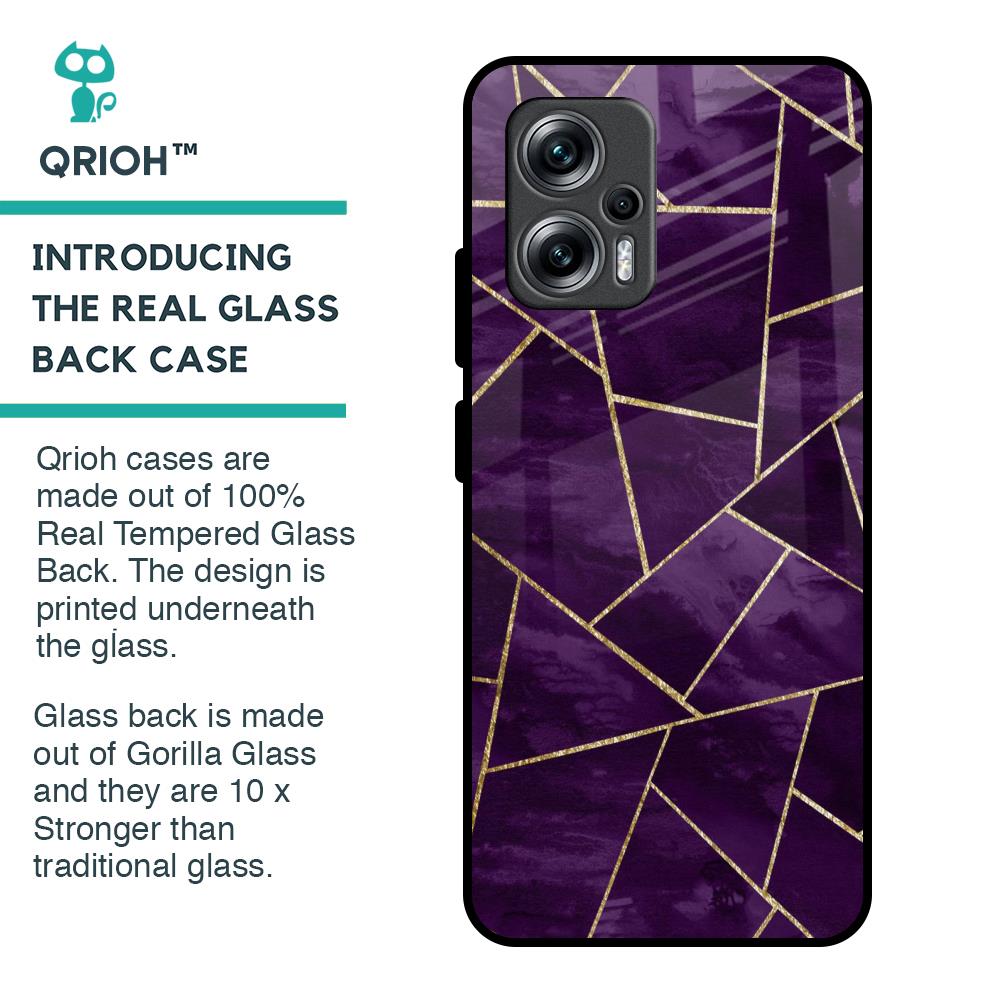 Geometric Purple Glass Case For Redmi K50i 5G