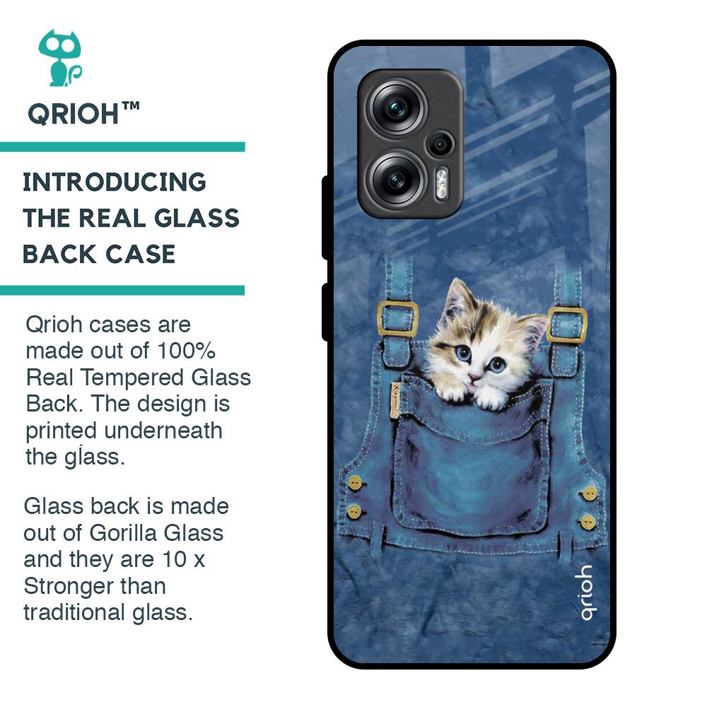Kitty In Pocket Glass Case For Redmi K50i 5G