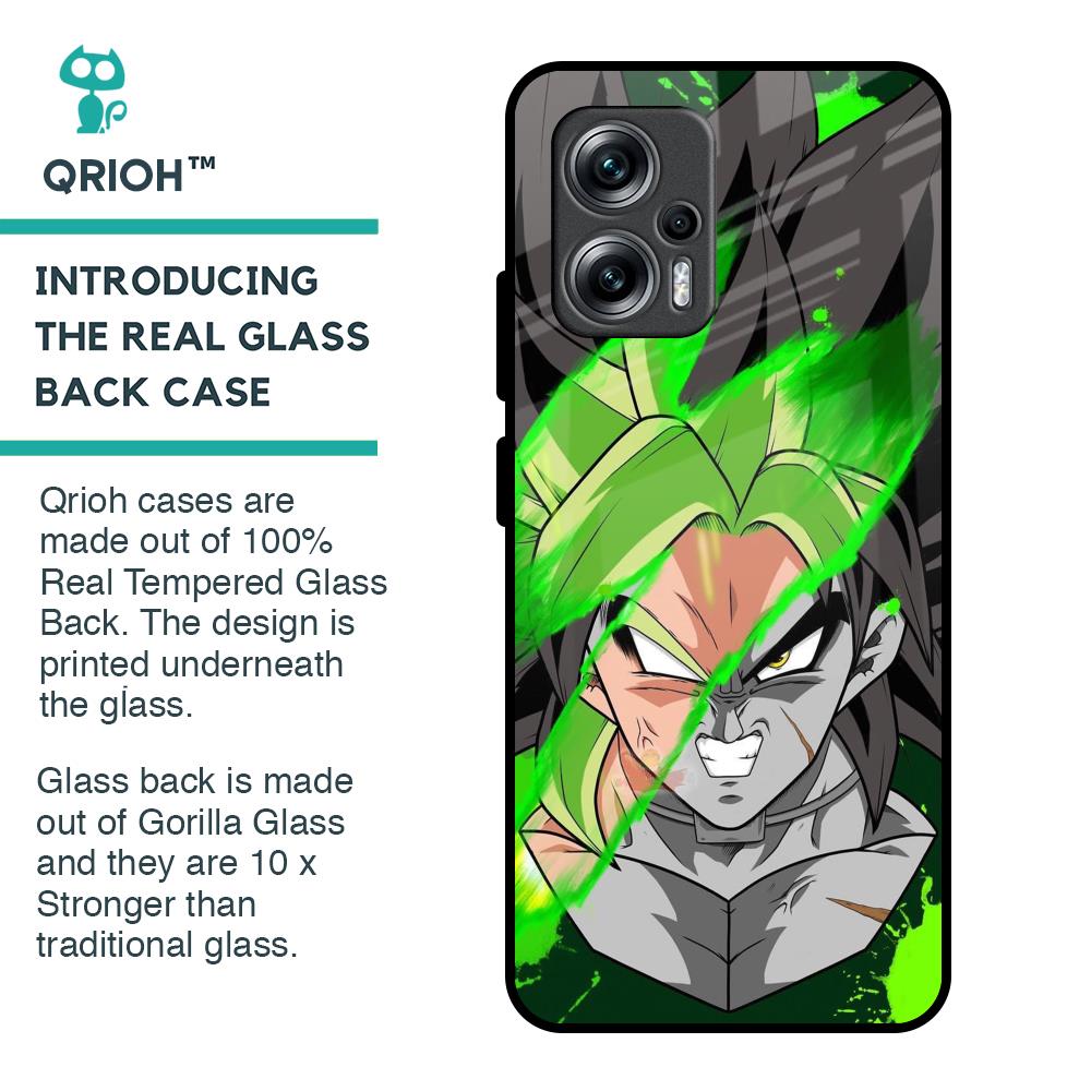 Anime Green Splash Glass Case for Redmi K50i 5G