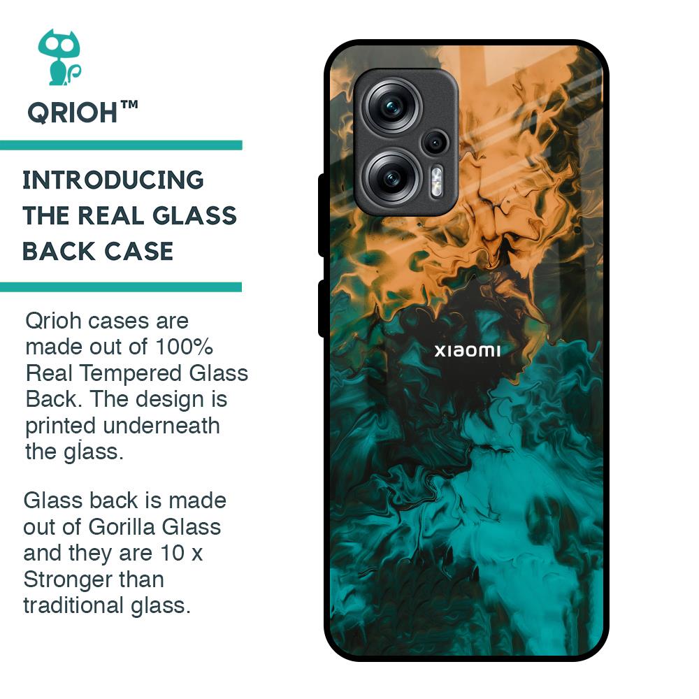 Watercolor Wave Glass Case for Redmi K50i 5G