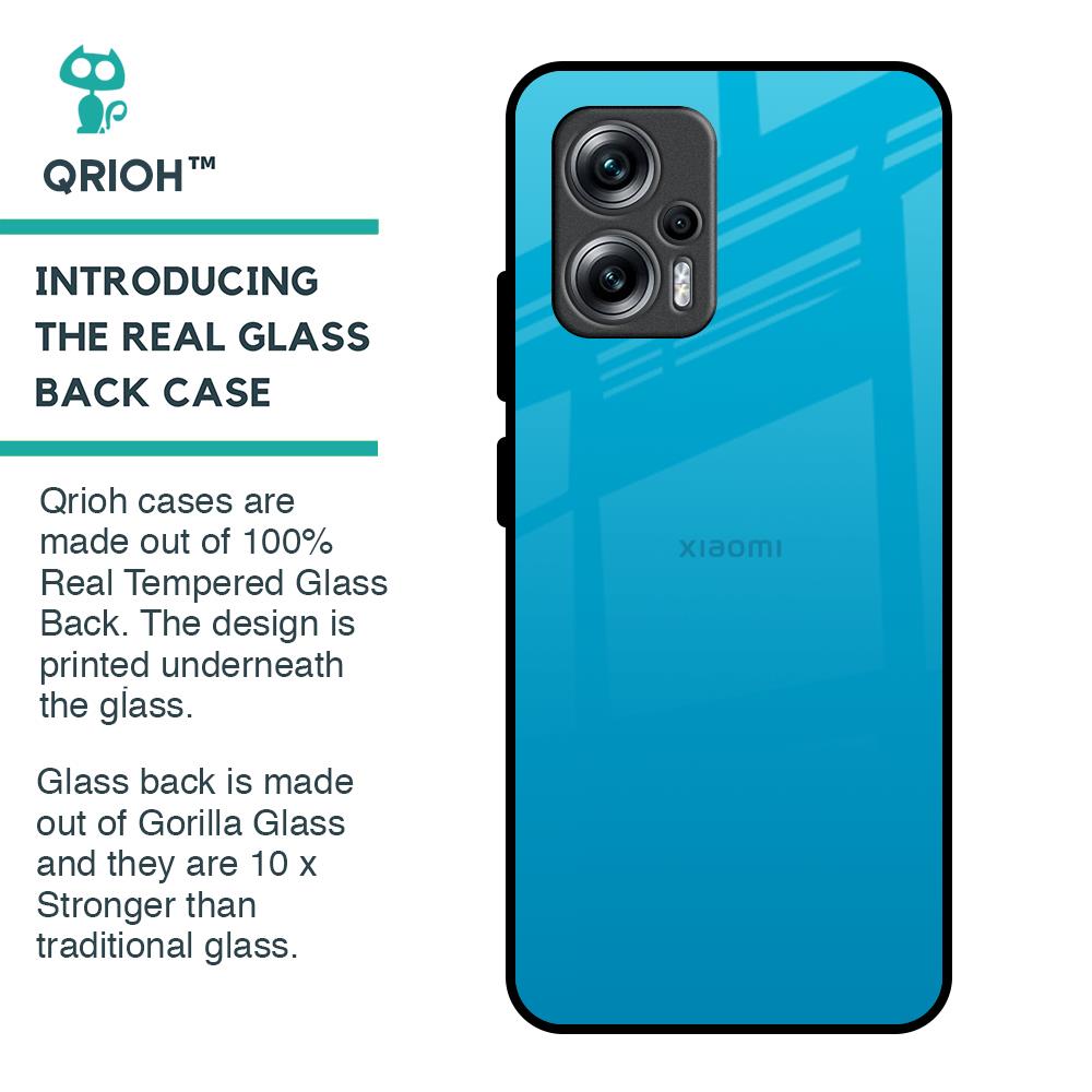 Blue Aqua Glass Case for Redmi K50i 5G