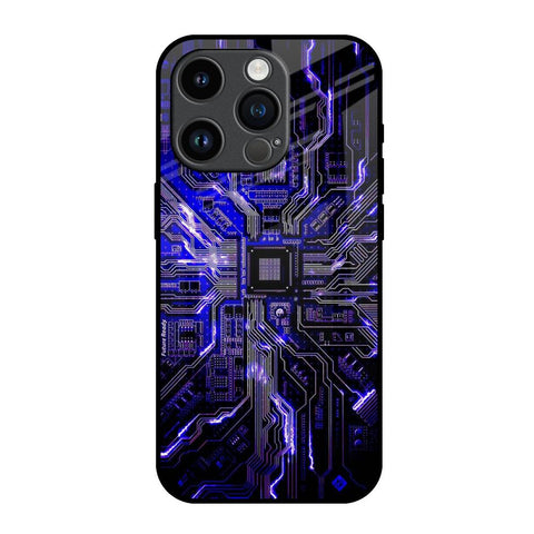 Techno Color Pattern Glass Case For iPhone 14 Pro