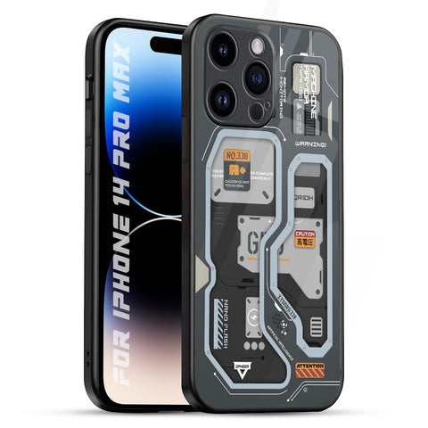 Retro Futuristic iPhone 14 Pro Max Glass Back Cover Online