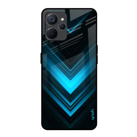 Vertical Blue Arrow Realme 9i 5G Glass Back Cover Online