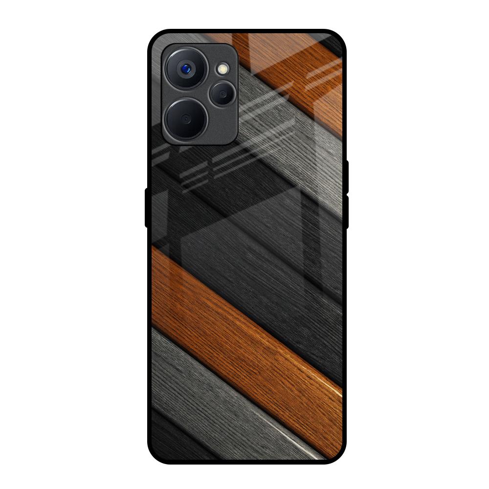 Tri Color Wood Realme 9i 5G Glass Back Cover Online