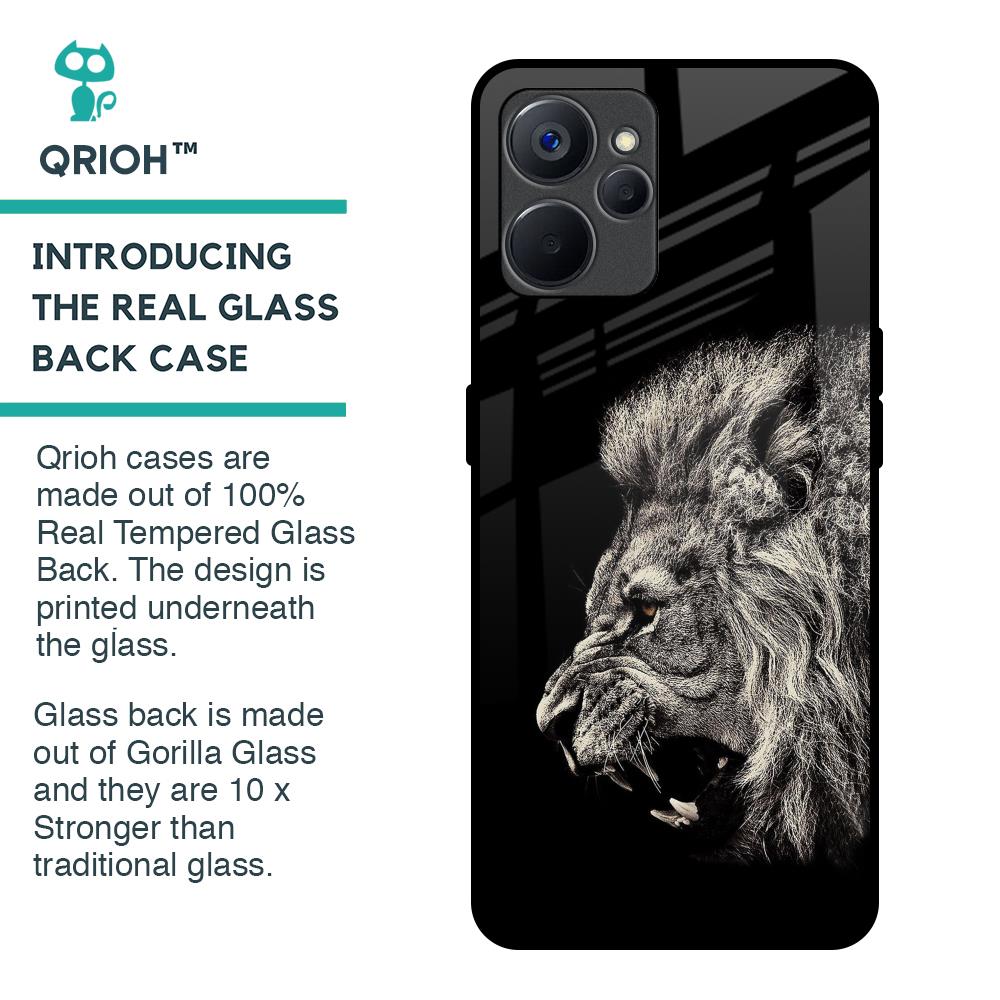 Brave Lion Glass Case for Realme 9i 5G
