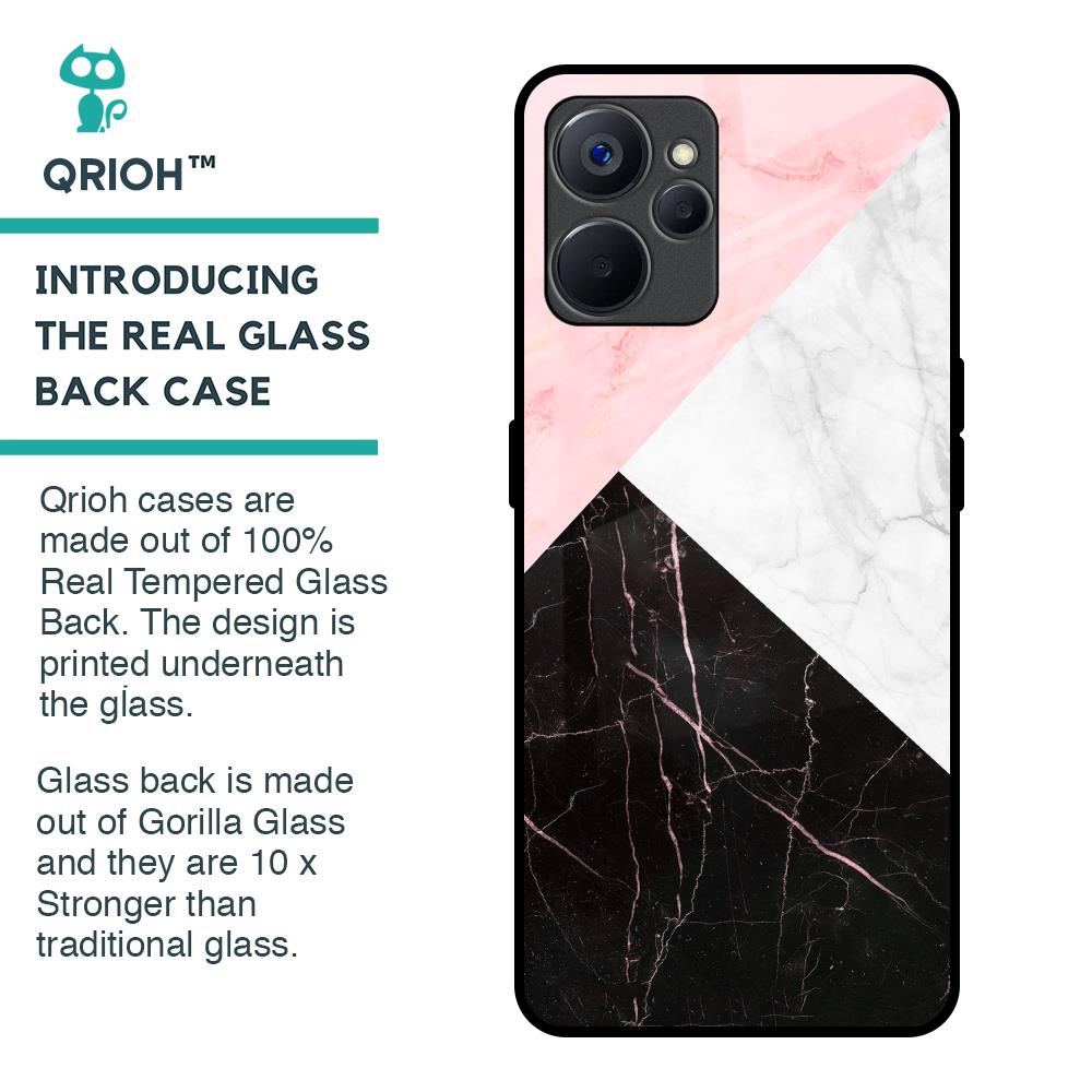 Marble Collage Art Glass Case For Realme 9i 5G