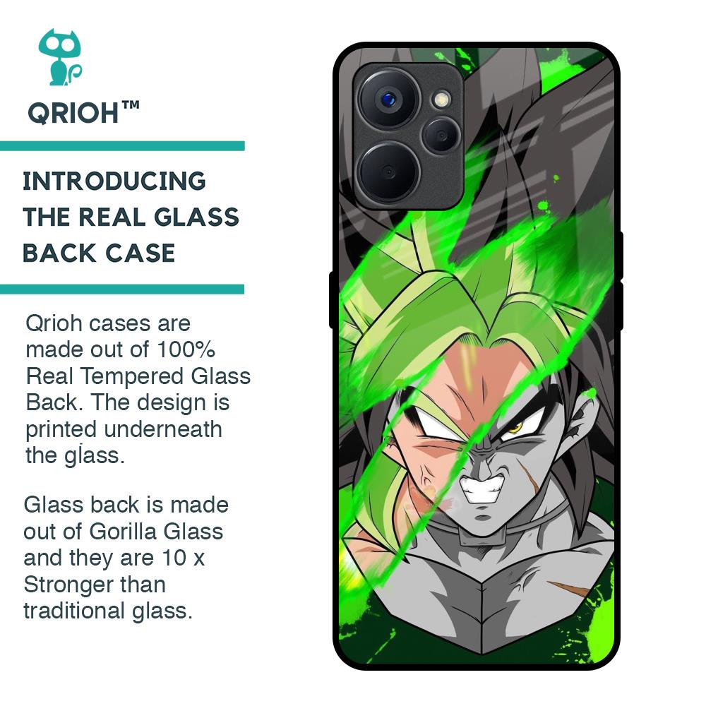 Anime Green Splash Glass Case for Realme 9i 5G