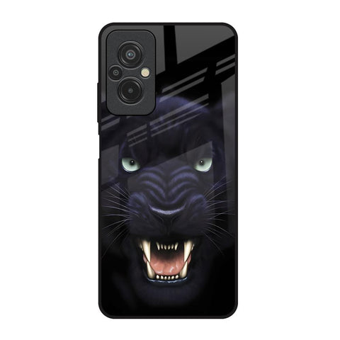 Angry Black Leopard Redmi 11 Prime Glass Back Cover Online