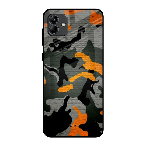 Camouflage Orange Samsung Galaxy A04 Glass Back Cover Online