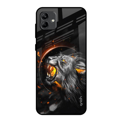 Aggressive Lion Samsung Galaxy A04 Glass Back Cover Online