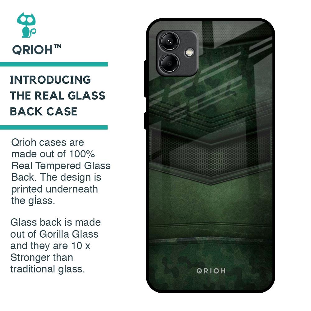 Green Leather Glass Case for Samsung Galaxy A04