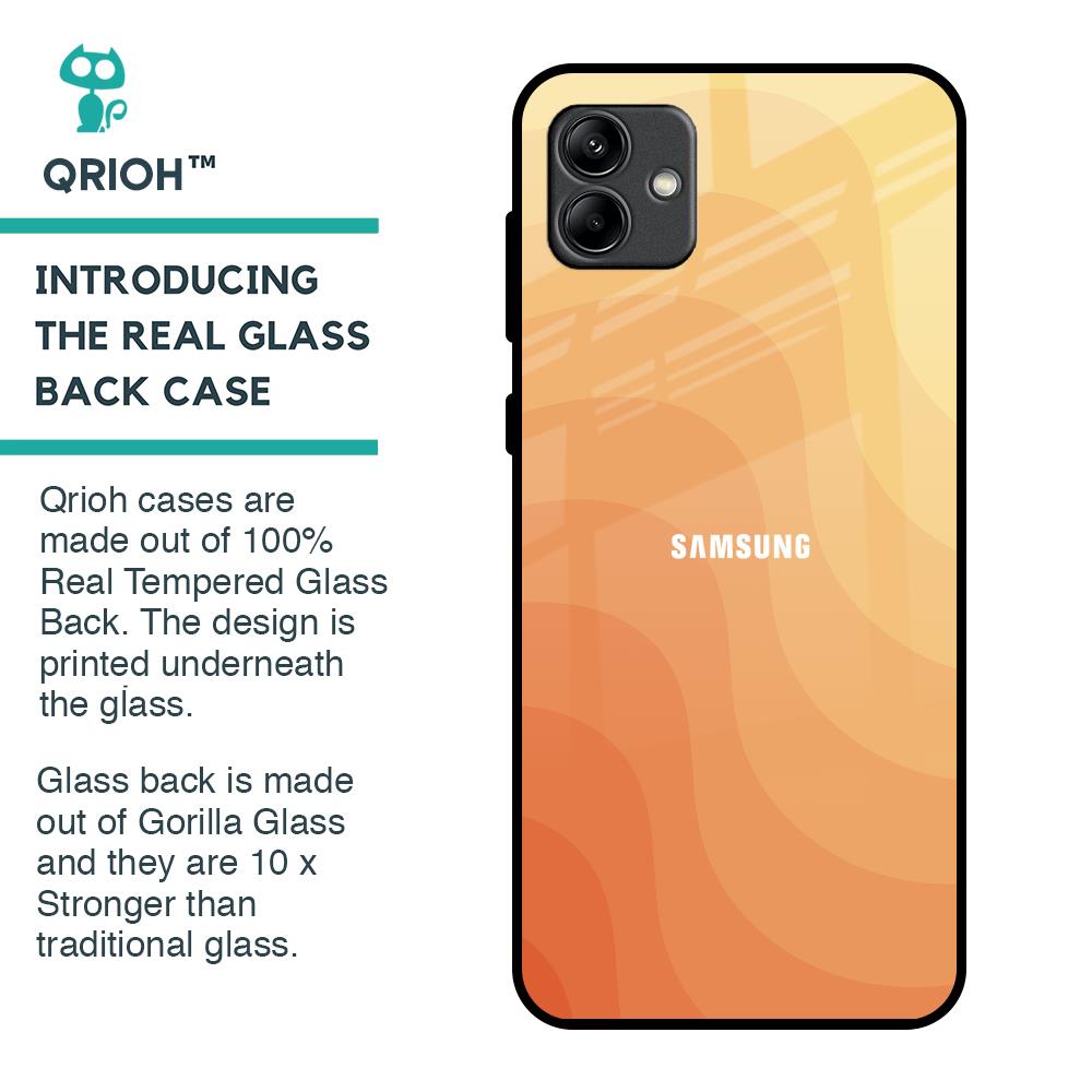 Orange Curve Pattern Glass Case for Samsung Galaxy A04