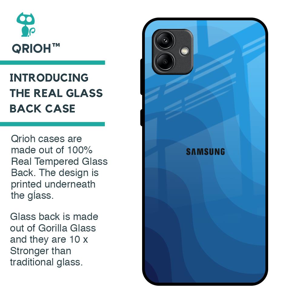 Blue Wave Abstract Glass Case for Samsung Galaxy A04