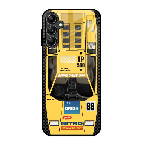 Yellow Racing Car Samsung Galaxy A14 5G Glass Back Cover Online