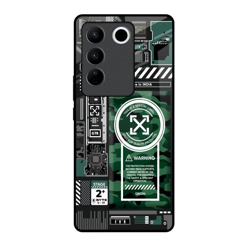 Green Camo Circuit Vivo V27 5G Glass Back Cover Online