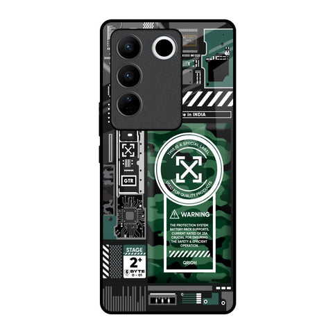 Green Camo Circuit Vivo V27 Pro 5G Glass Back Cover Online