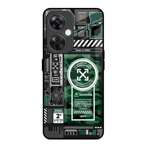 Green Camo Circuit OnePlus Nord CE 3 Lite 5G Glass Back Cover Online