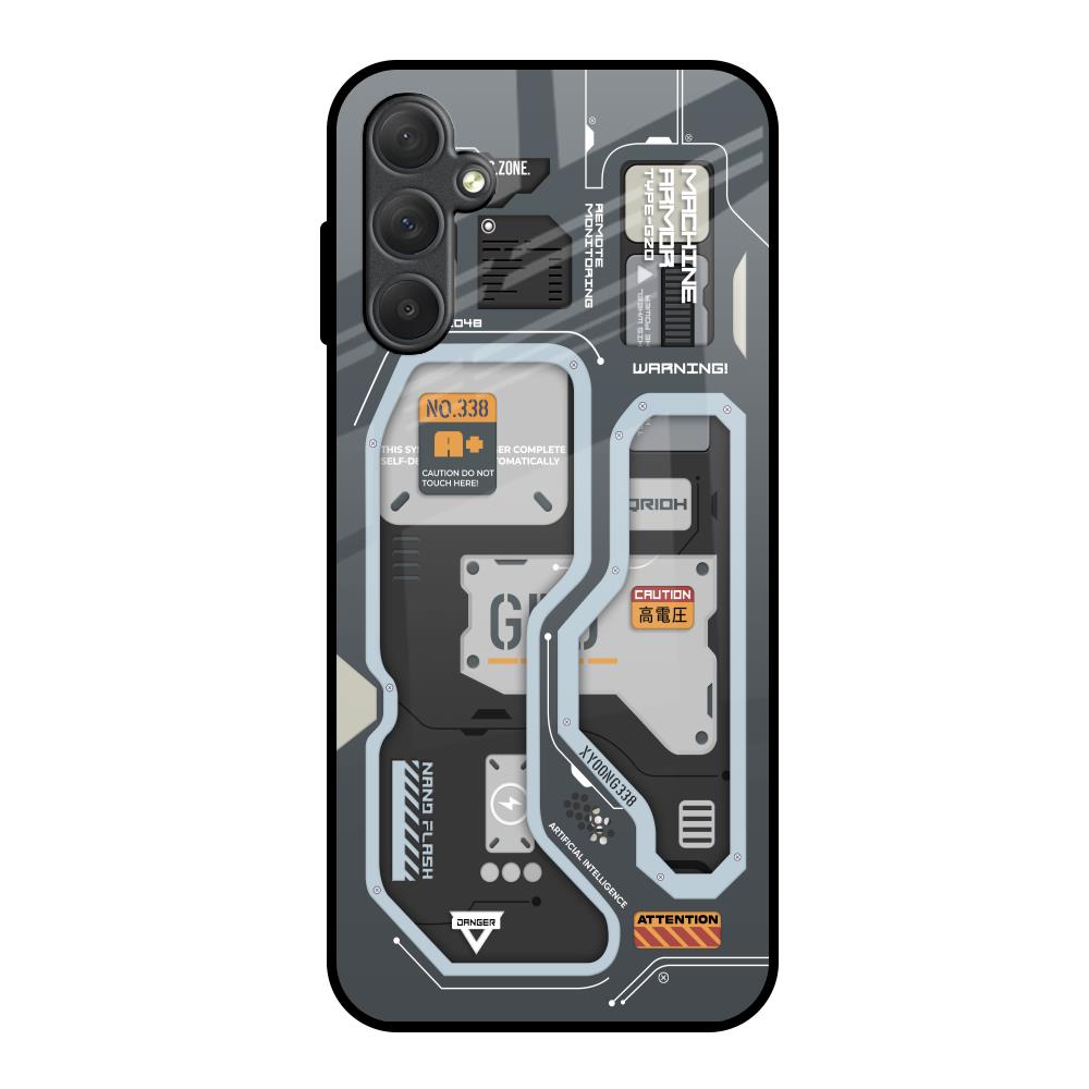 Retro Futuristic Samsung Galaxy M14 5G Glass Back Cover Online