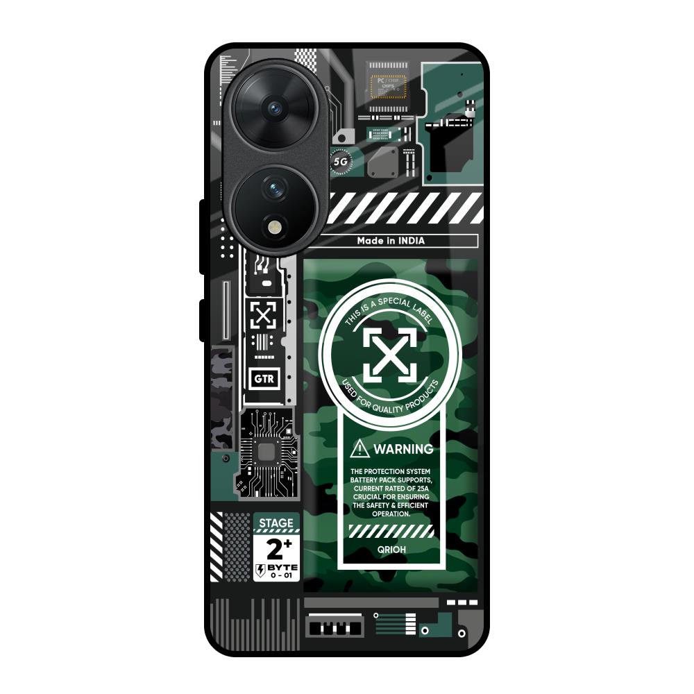 Green Camo Circuit Vivo T2 5G Glass Back Cover Online