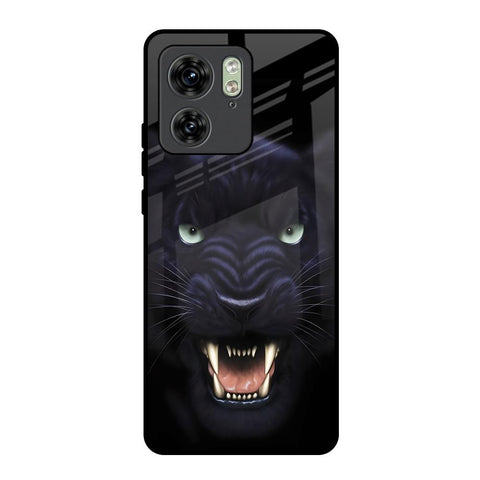 Angry Black Leopard Motorola Edge 40 Glass Back Cover Online