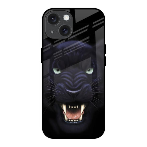 Angry Black Leopard iPhone 15 Glass Back Cover Online