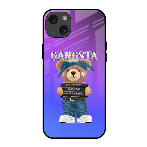 Gangsta Bear iPhone 15 Plus Glass Back Cover Online