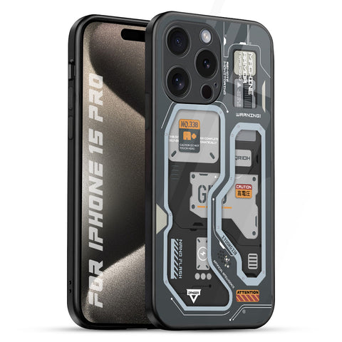 Retro Futuristic iPhone 15 Pro Glass Back Cover Online